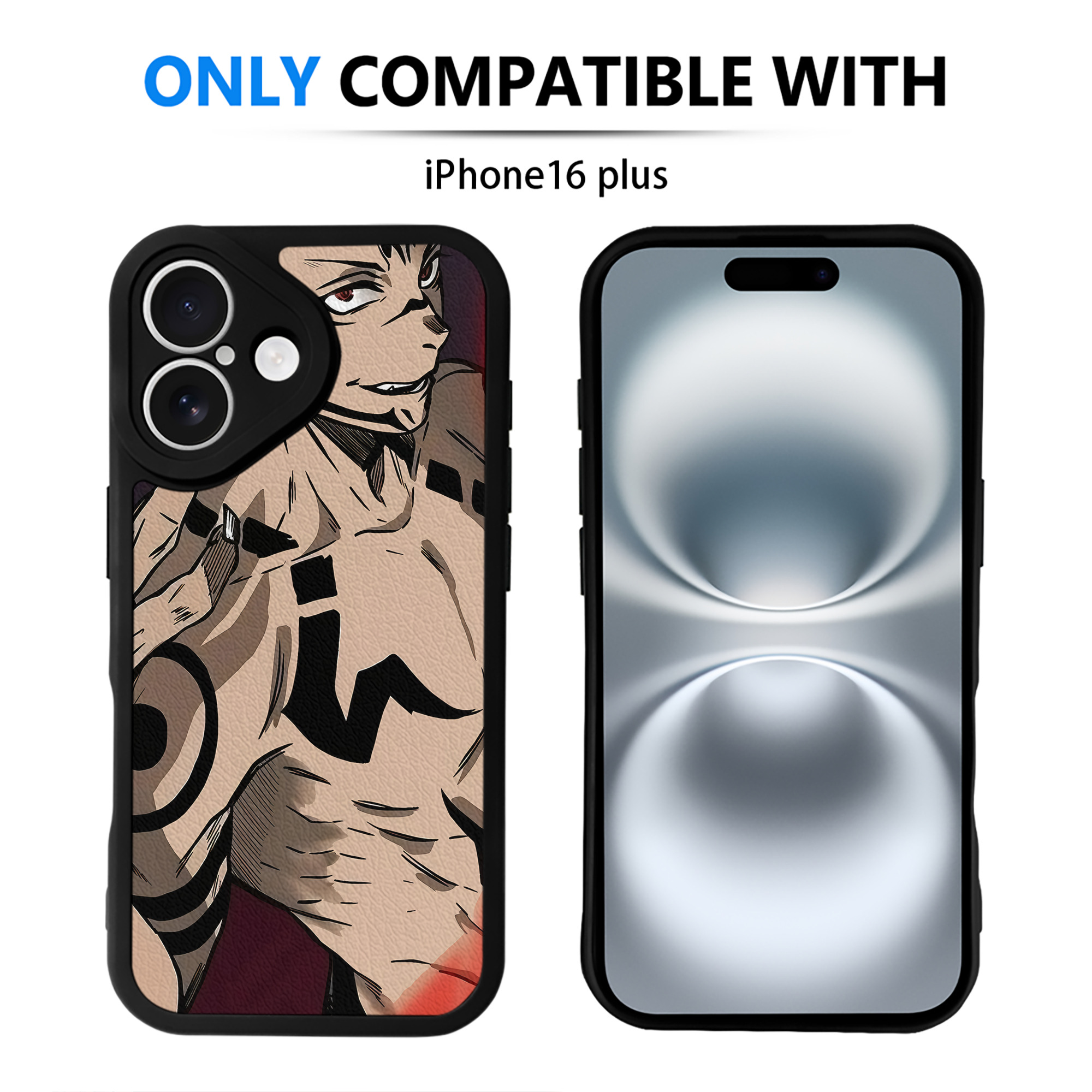 （画像用） 呪術廻戦 Jujutsu Kaisen 【iPhone 16シリーズ対応】シリコンスマホケース（レザー調） 材質：シリコン